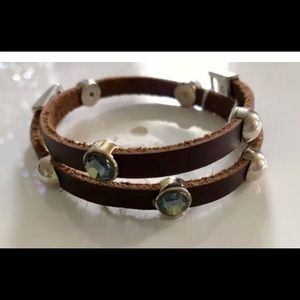 HEET Crew 2 WrapLeather Swarovski Peridot,Bracelet